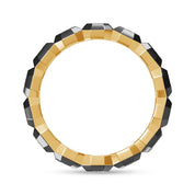 Emerald Cut Lab Created Moissanite Two Tone Full Eternity Promise Ring