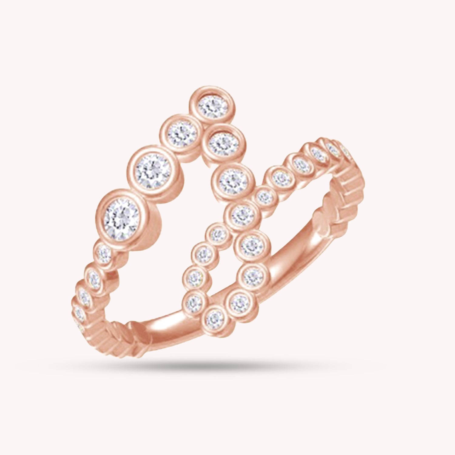 Bubble White Cubic Zirconia Initial Letter Ring