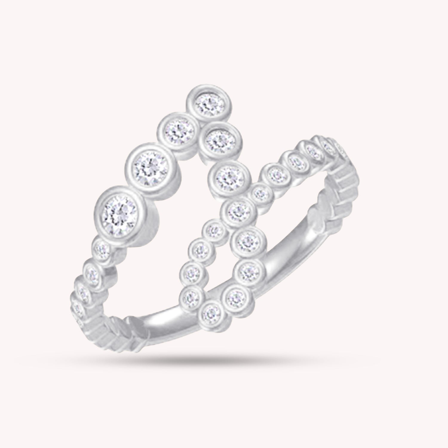Bubble White Cubic Zirconia Initial Letter Ring