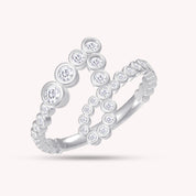 Bubble White Cubic Zirconia Initial Letter Ring