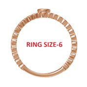 Initial Letter "I" Alphabet Lab Created Moissanite Bezel Set Promise Ring