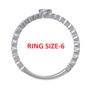 Initial Letter "I" Alphabet Lab Created Moissanite Bezel Set Promise Ring