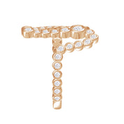 Initial Letter "N" Alphabet Lab Grown Diamond Bezel Set Promise Ring