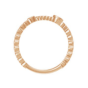 Initial Letter "N" Alphabet Lab Grown Diamond Bezel Set Promise Ring