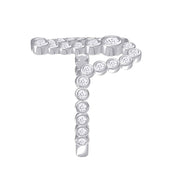 Initial Letter "N" Alphabet Lab Grown Diamond Bezel Set Promise Ring