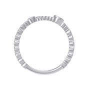 Initial Letter "N" Alphabet Lab Created Moissanite Bezel Set Promise Ring