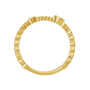 Initial Letter "N" Alphabet Lab Grown Diamond Bezel Set Promise Ring