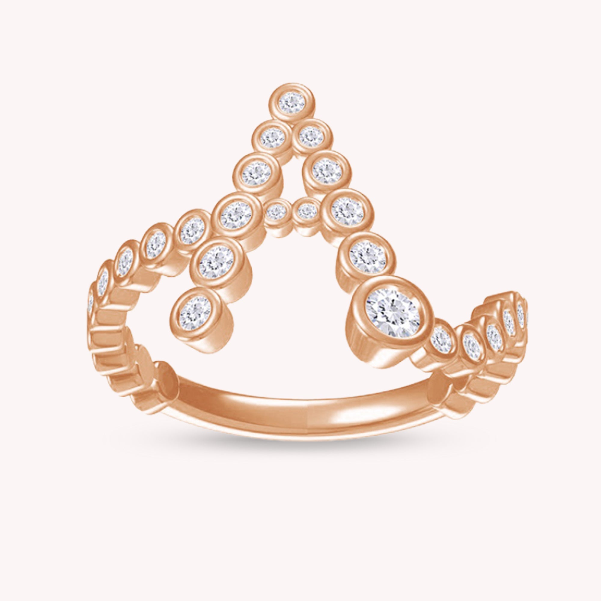 Bubble White Cubic Zirconia Initial Letter Ring