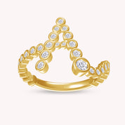 Bubble White Cubic Zirconia Initial Letter Ring