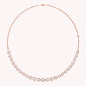 7.40 Cttw Lab Created Moissanite Bezel Set Link Chain Necklace
