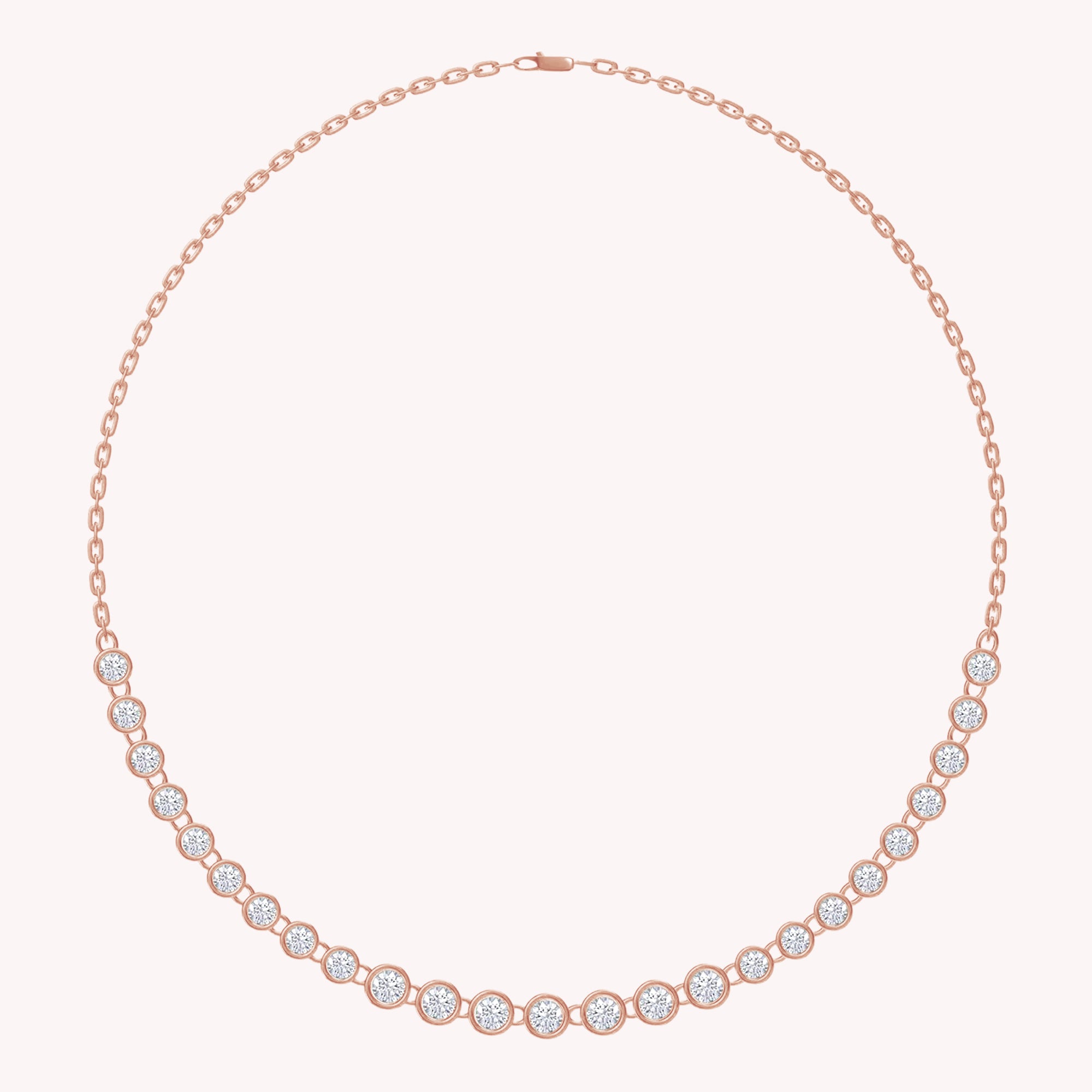 7.40 Cttw Lab Created Moissanite Bezel Set Link Chain Necklace