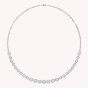 7.40 Cttw Lab Created Moissanite Bezel Set Link Chain Necklace