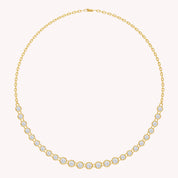 7.40 Cttw Lab Created Moissanite Bezel Set Link Chain Necklace