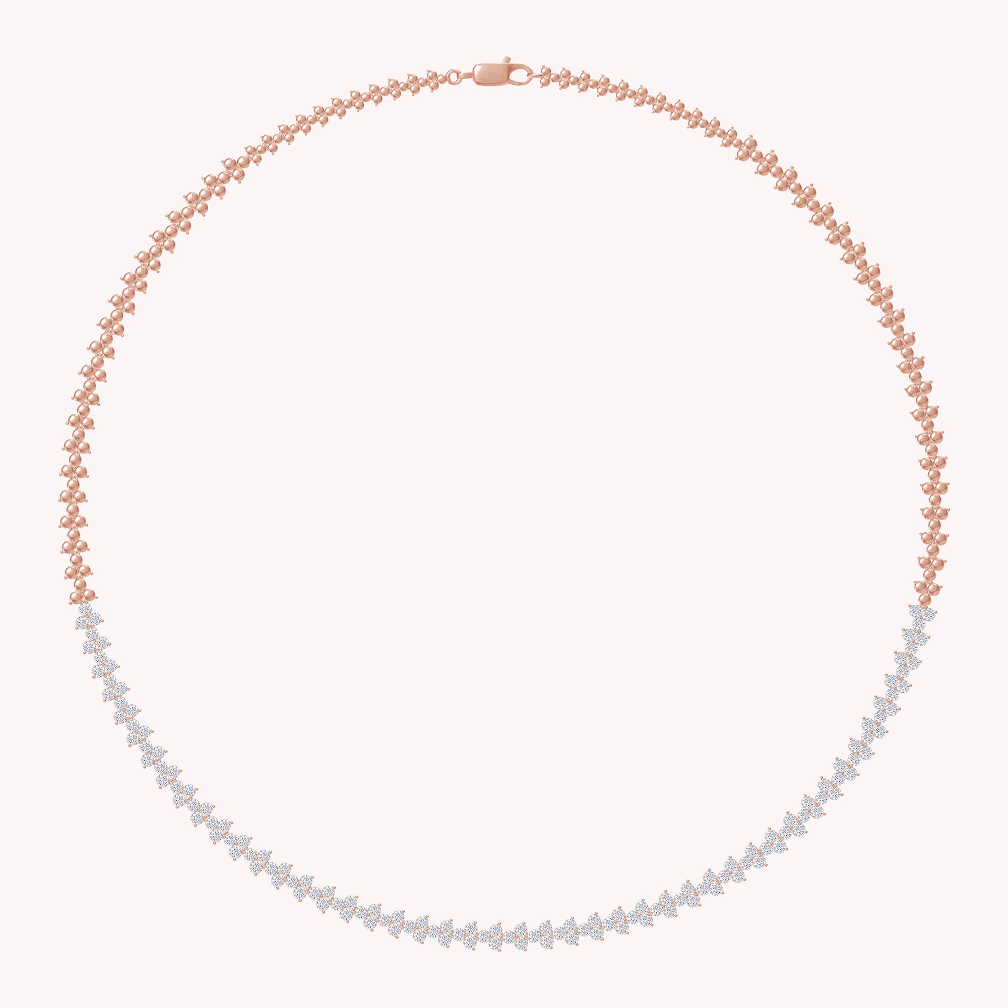 4 Carat Round Shape Lab Created Moissanite Diamond 4.4MM Width Link Chain Necklace For Women In 925 Sterling Silver & 10K Or 14K Solid Gold (4.00 Cttw)