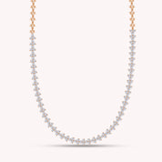 4 Carat Round Shape Lab Created Moissanite Diamond 4.4MM Width Link Chain Necklace For Women In 925 Sterling Silver & 10K Or 14K Solid Gold (4.00 Cttw)