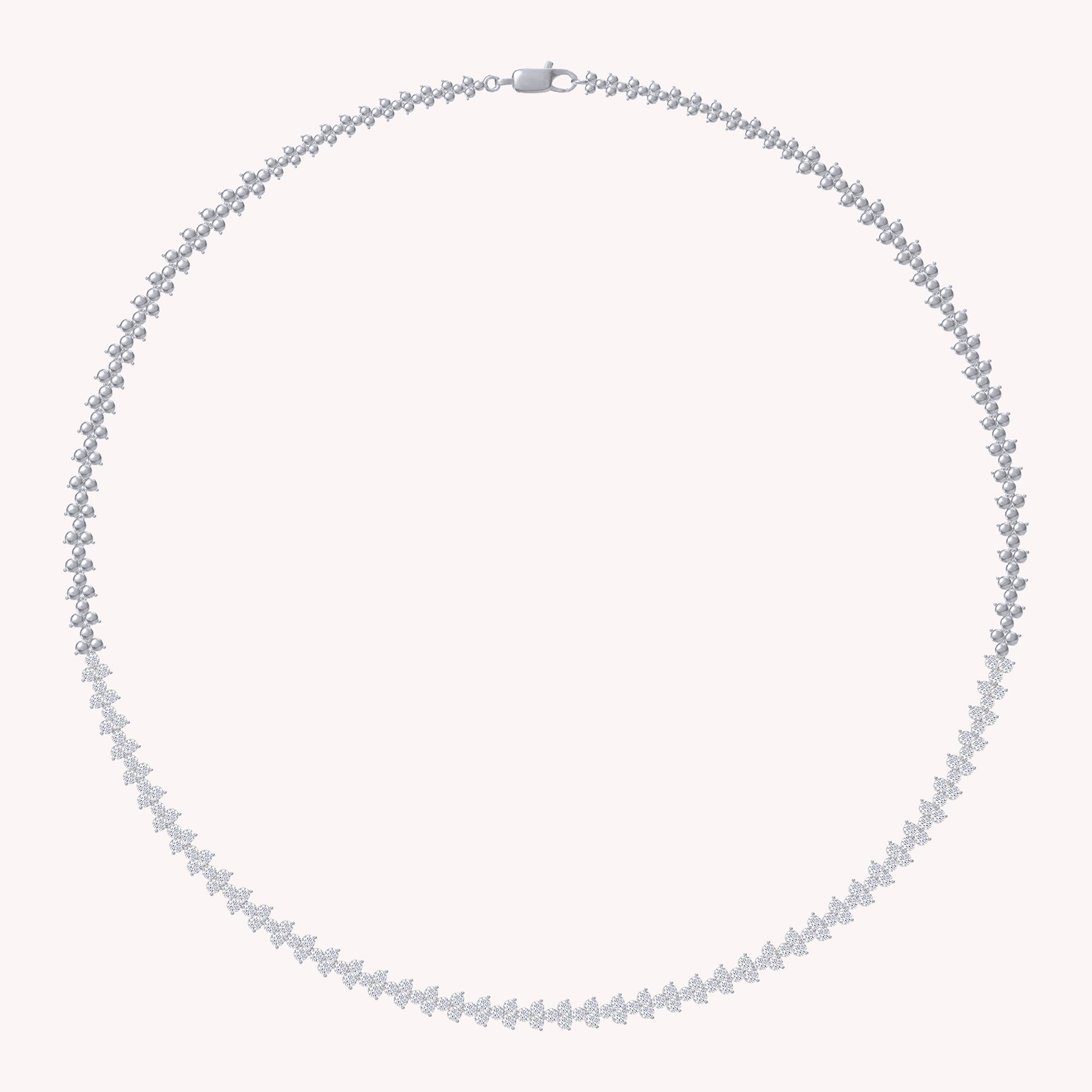 4 Carat Round Shape Lab Created Moissanite Diamond 4.4MM Width Link Chain Necklace For Women In 925 Sterling Silver & 10K Or 14K Solid Gold (4.00 Cttw)