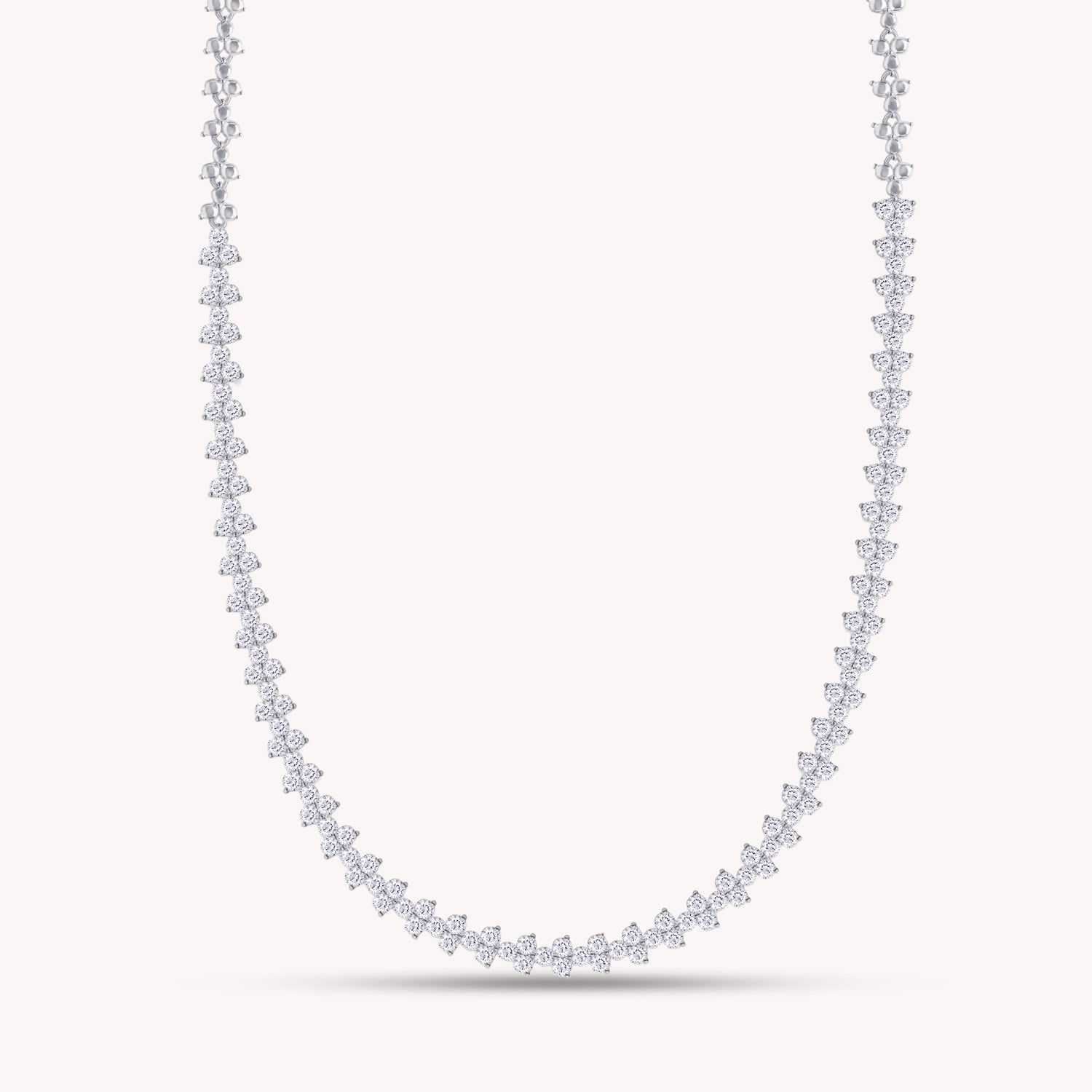 4 Carat Round Shape Lab Created Moissanite Diamond 4.4MM Width Link Chain Necklace For Women In 925 Sterling Silver & 10K Or 14K Solid Gold (4.00 Cttw)