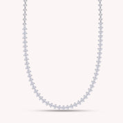 4 Carat Round Shape Lab Created Moissanite Diamond 4.4MM Width Link Chain Necklace For Women In 925 Sterling Silver & 10K Or 14K Solid Gold (4.00 Cttw)