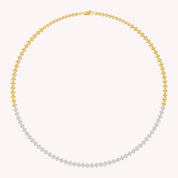 4 Carat Round Shape Lab Created Moissanite Diamond 4.4MM Width Link Chain Necklace For Women In 925 Sterling Silver & 10K Or 14K Solid Gold (4.00 Cttw)