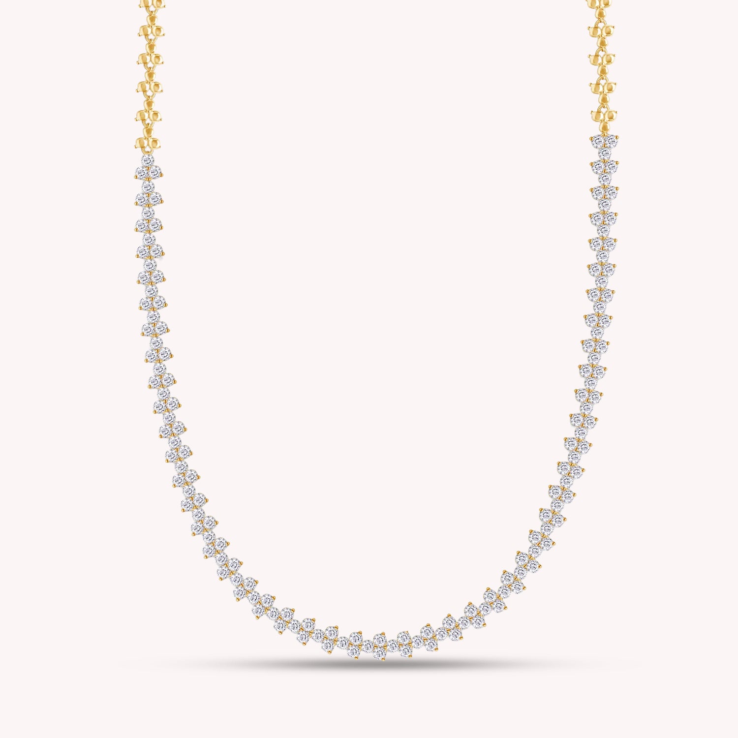 4 Carat Round Shape Lab Created Moissanite Diamond 4.4MM Width Link Chain Necklace For Women In 925 Sterling Silver & 10K Or 14K Solid Gold (4.00 Cttw)