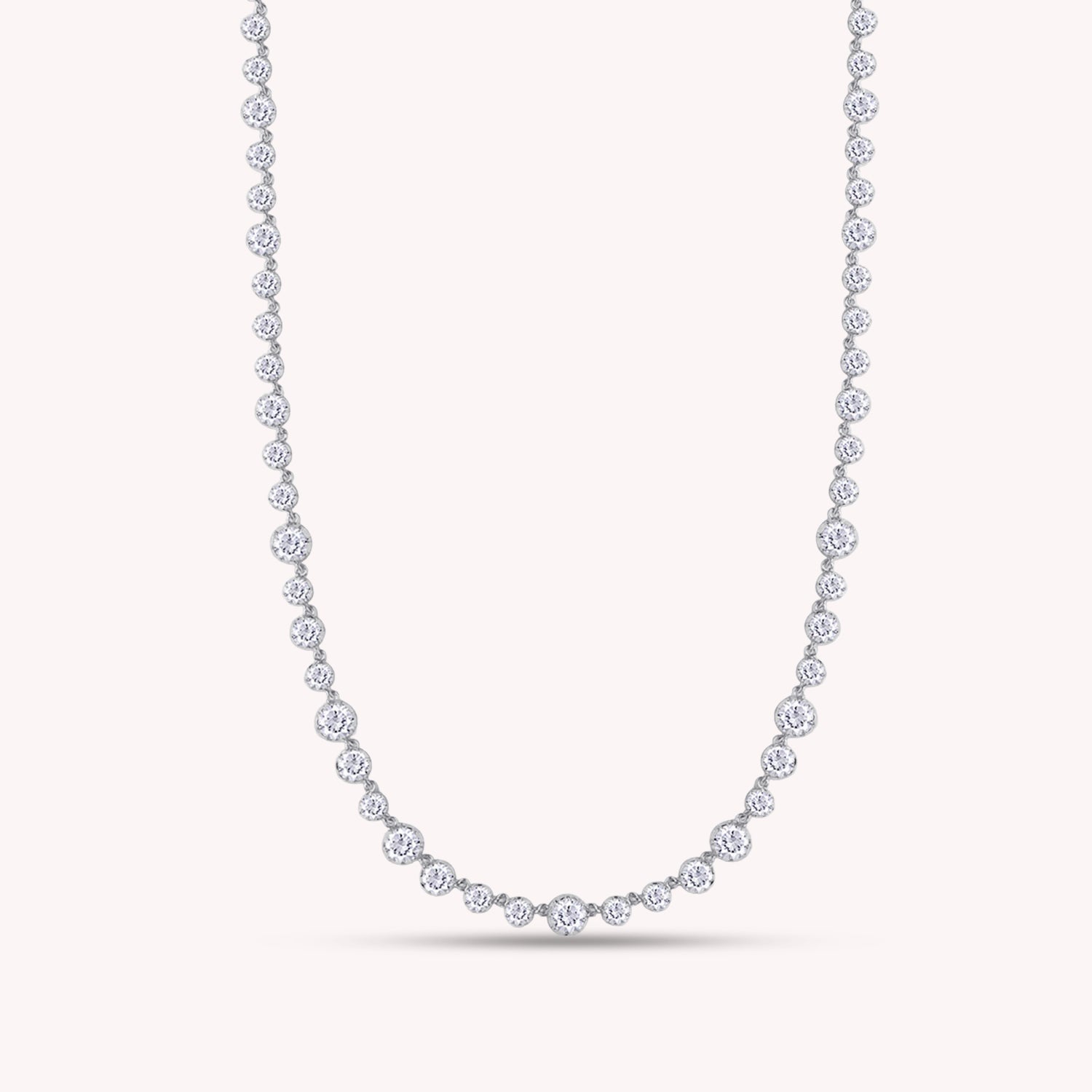 Tennis Choker Chain Necklaces In Lab Created Moissanite