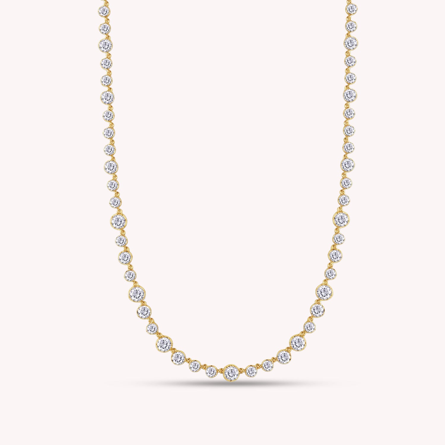 Tennis Choker Chain Necklaces White Sparkling Cubic Zirconia