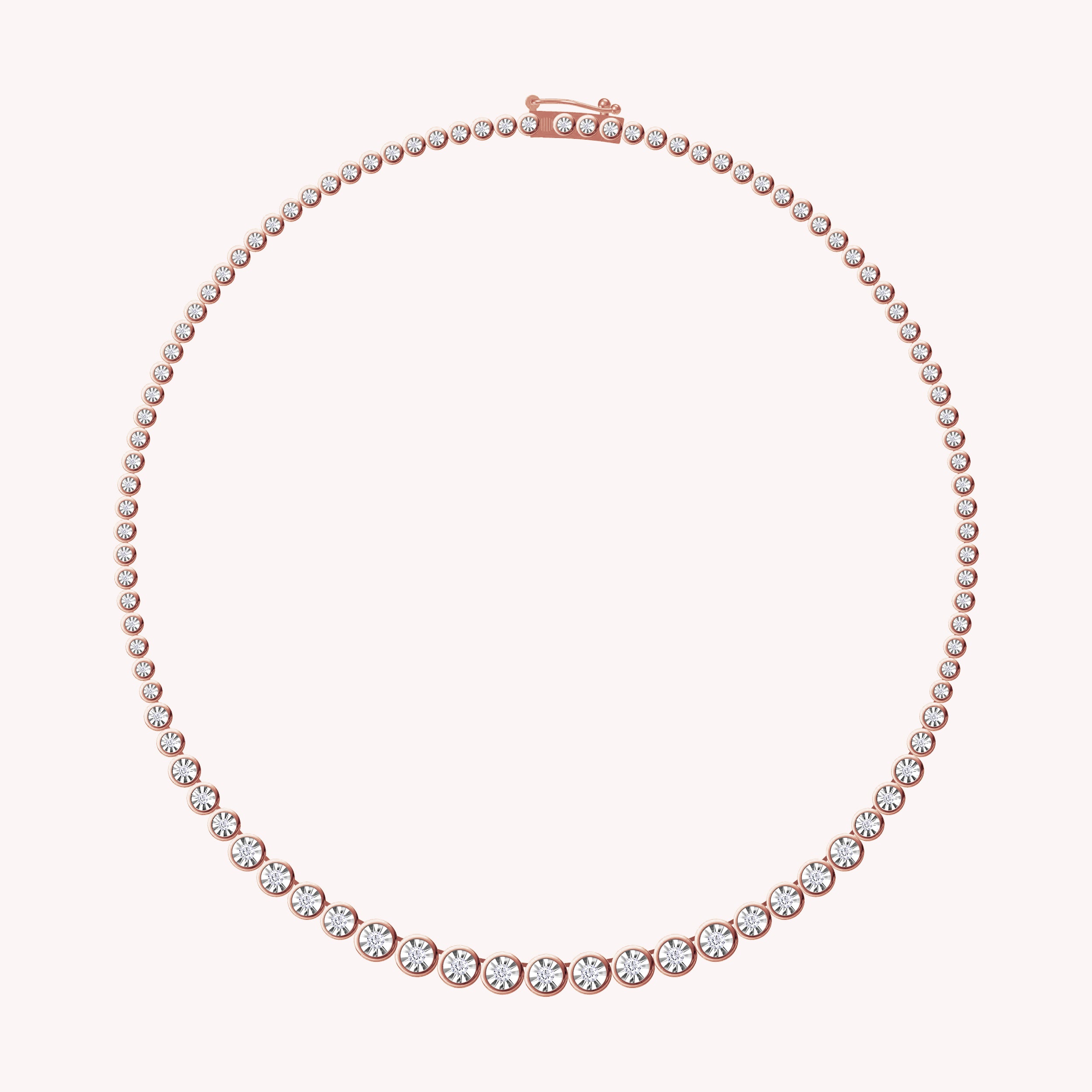 Lab Created Moissanite Diamond Tennis Miracle Set Necklace