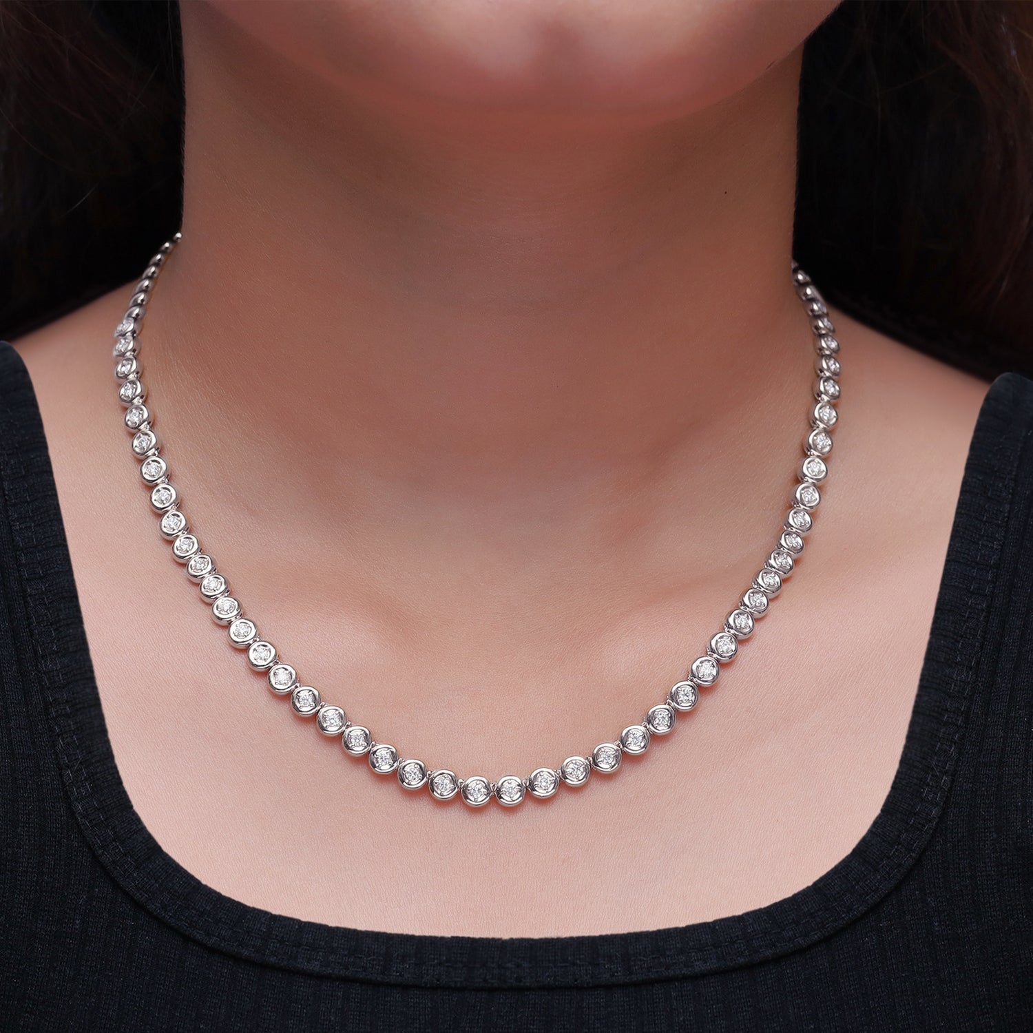 5MM Width Lab Created Moissanite Tennis Choker Necklace