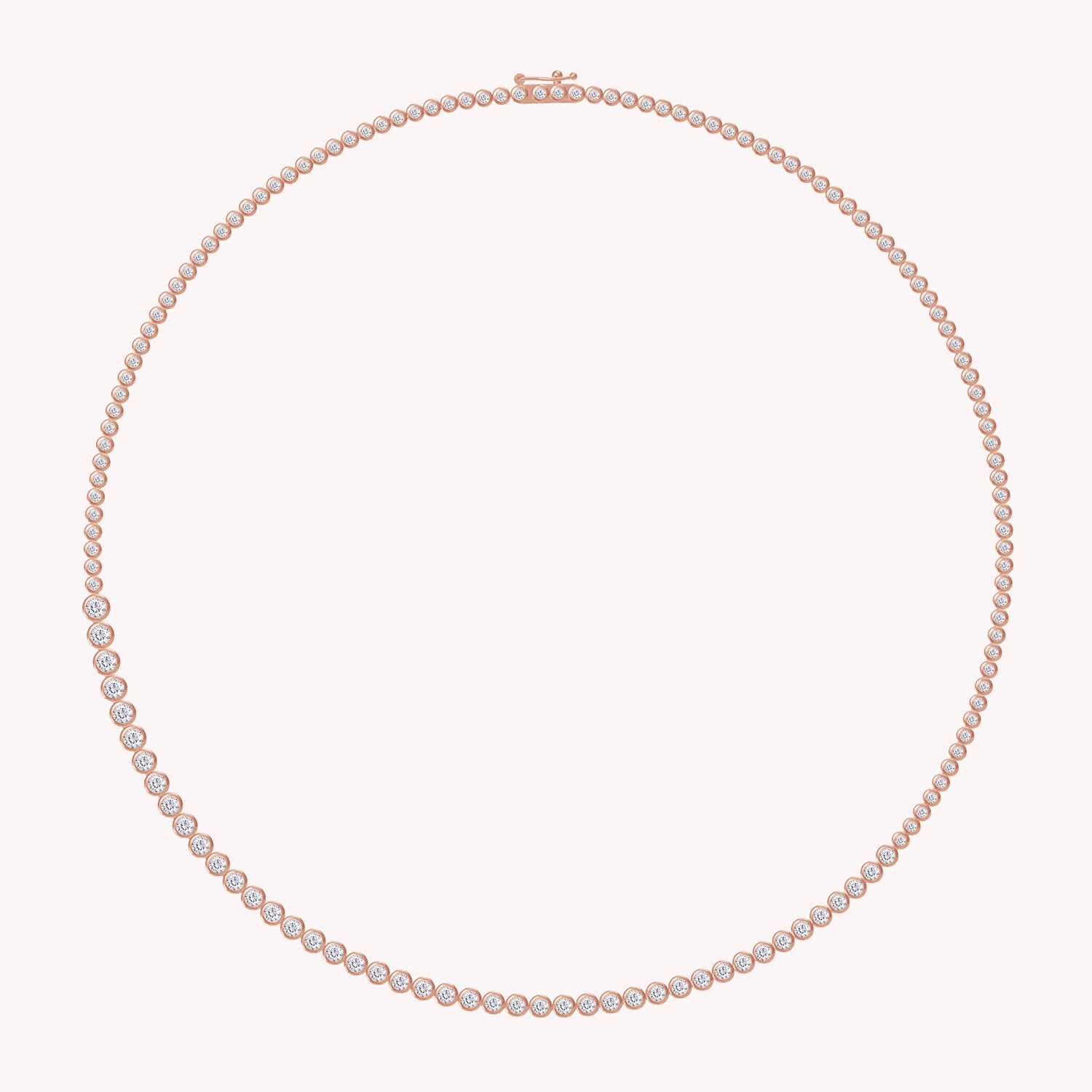 Tennis Necklaces Bezel Set In White Cubic Zirconia Necklaces