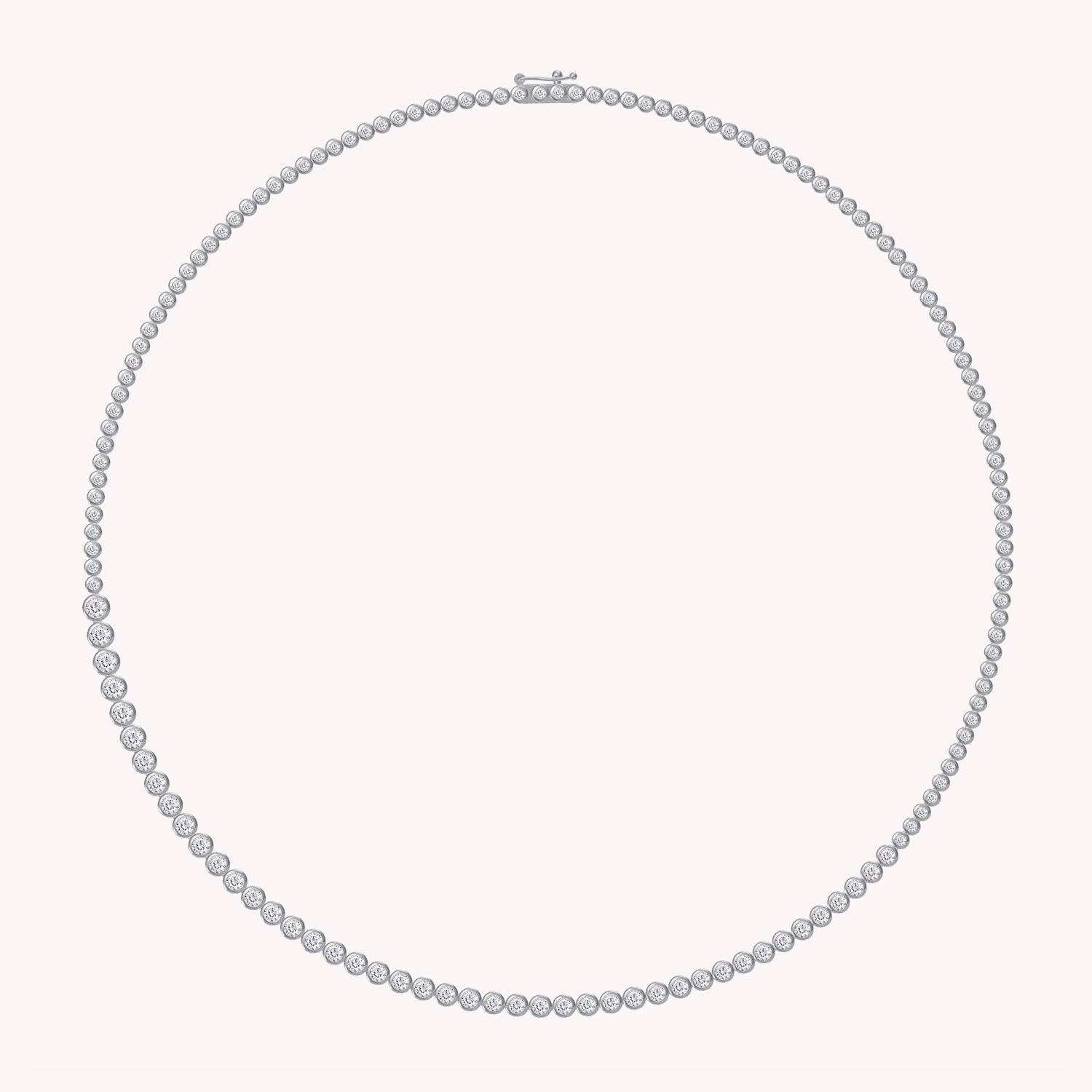 Tennis Necklaces Bezel Set In White Cubic Zirconia Necklaces