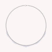 KIN Necklace with Bead Chain In White Cubic Zirconia