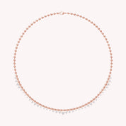 KIN Necklace with Bead Chain In White Cubic Zirconia