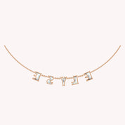 Personalized Name " ELYSE " Chain Necklace In Lab Created Moissanite