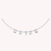 Personalized Name " ELYSE " Chain Necklace In Lab Created Moissanite