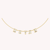 Personalized Name " ELYSE " Chain Necklace In Lab Created Moissanite