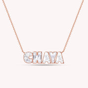 Personalized Name " CHAYA " Chain Necklace In Lab Created Moissanite