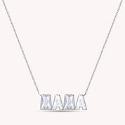 Personalized Name " MAMA " Chain Necklace In Lab Created Moissanite