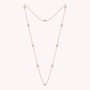 Lab Grown Diamond Bezel Set Yard Station Chain Necklace