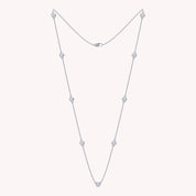 Lab Grown Diamond Bezel Set Yard Station Chain Necklace