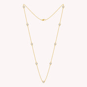 Lab Grown Diamond Bezel Set Yard Station Chain Necklace