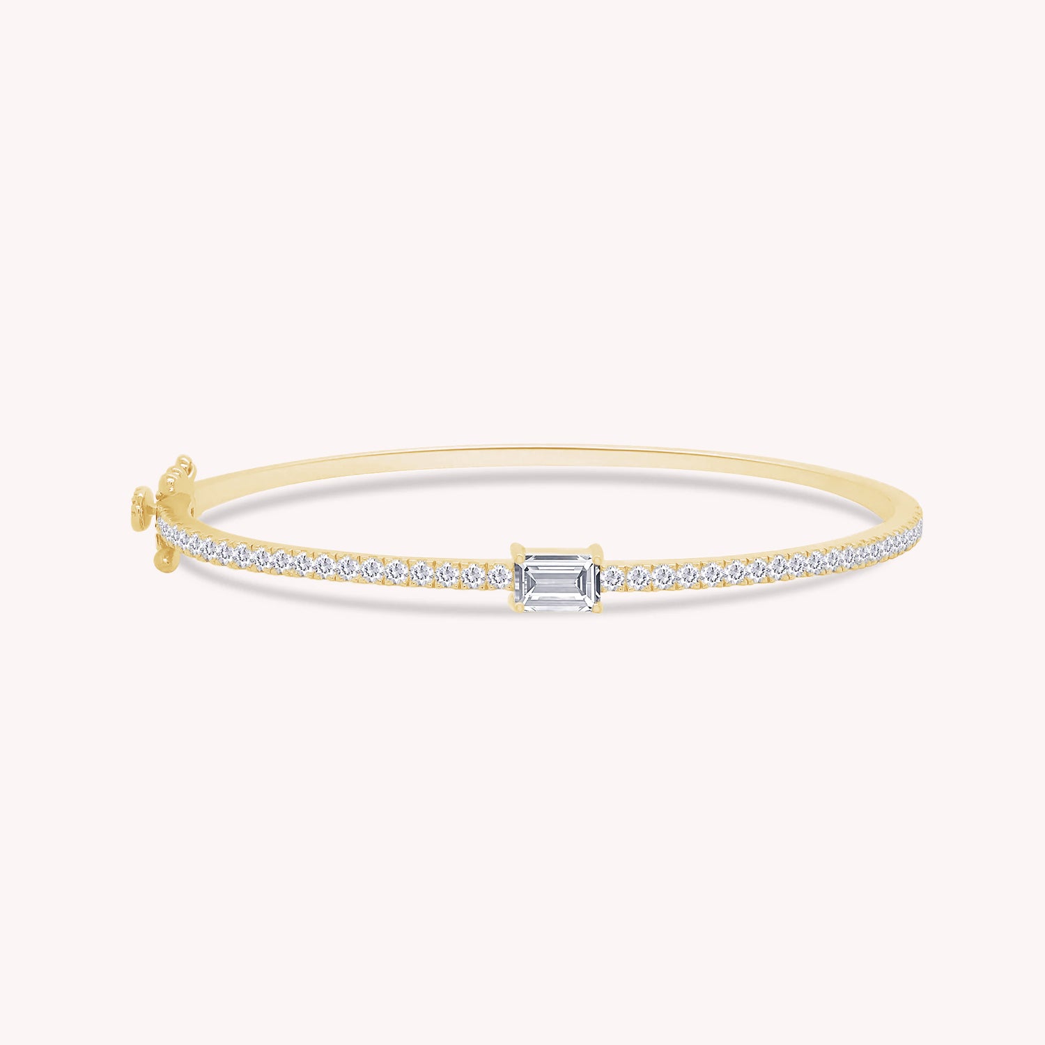 1.65 Cttw Emerald & Round Cut Lab Created Moissanite Diamond Tennis Bangle Bracelet In 925 Sterling Silver