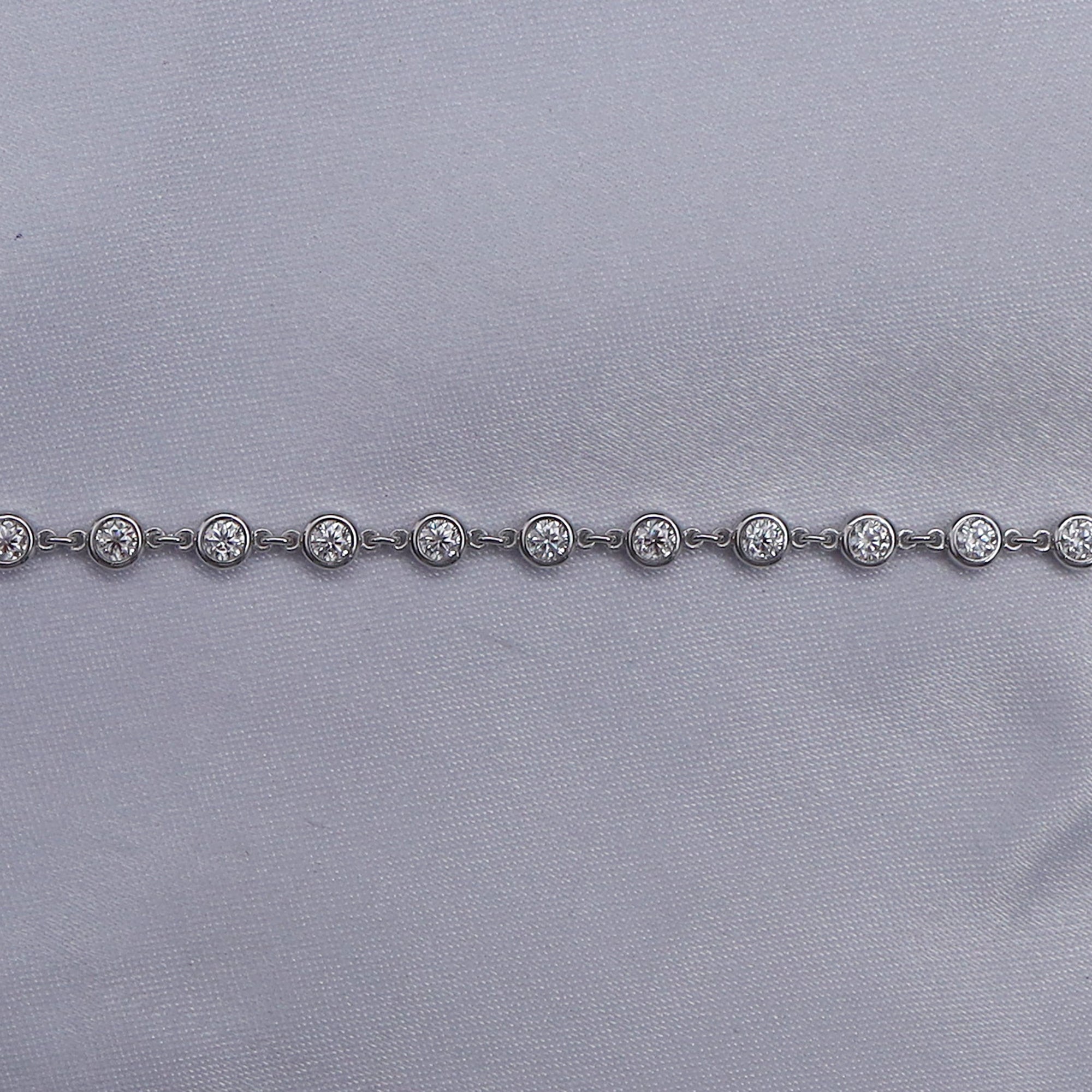 Bezel Set Link Chain Lab Created Moissanite with 3.80MM Width