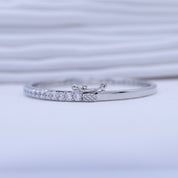 Half And Half Emerald & Round Shape White Cubic Zirconia Bangle Bracelet