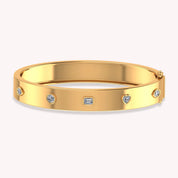 Multi Shape Lab Created Moissanite 10MM Width Bangle Bracelet