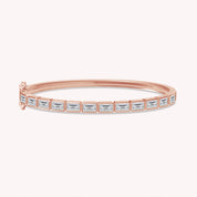 Tennis Bezel Set Classic Bangle Bracelet In White Cubic Zirconia