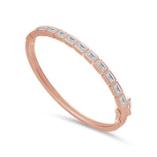 Tennis Bezel Set Classic Bangle Bracelet In White Cubic Zirconia
