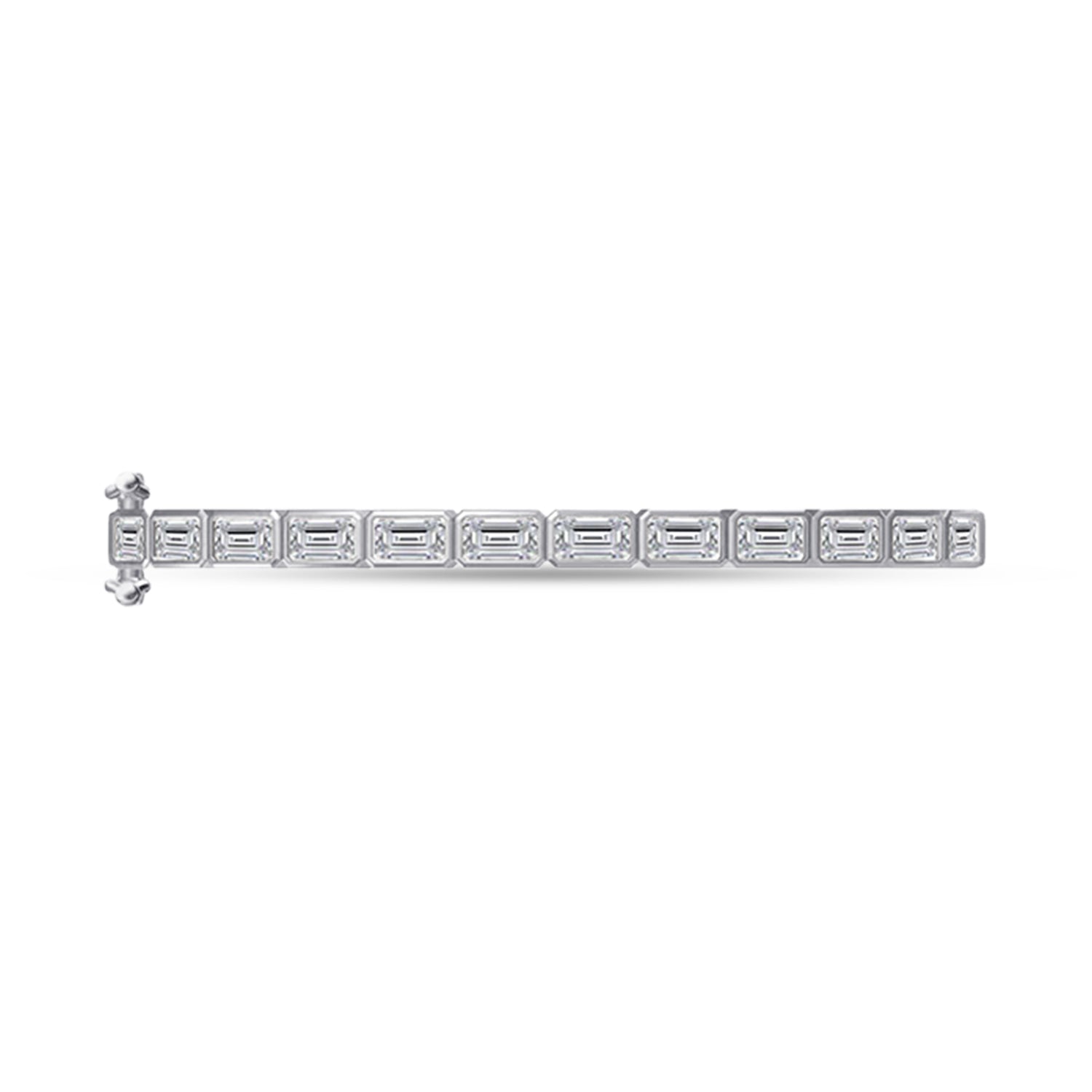 Tennis Bezel Set Classic Bangle Bracelet In White Cubic Zirconia
