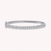 Tennis Bezel Set Classic Bangle Bracelet In White Cubic Zirconia