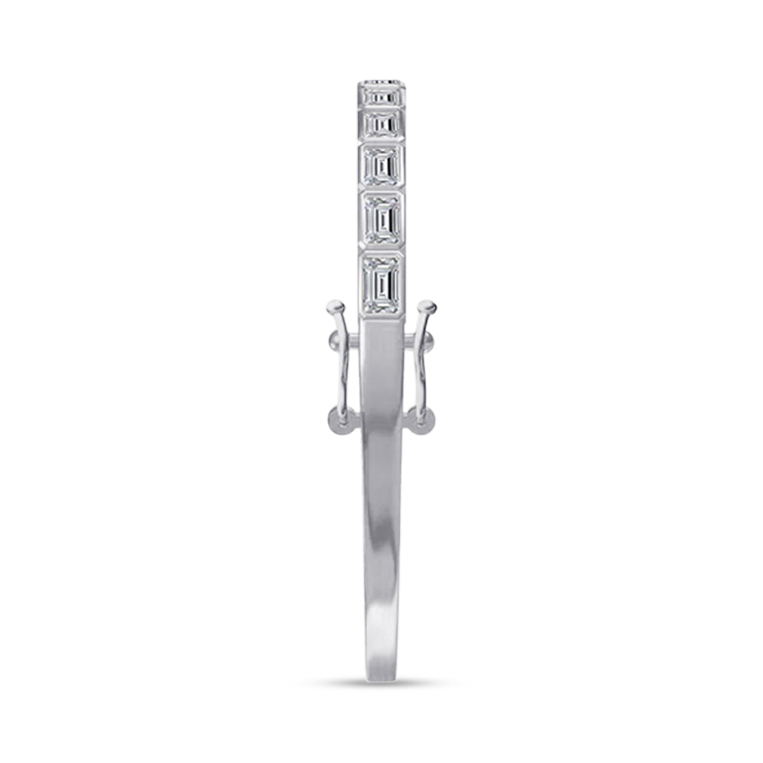 Tennis Bezel Set Classic Bangle Bracelet In White Cubic Zirconia