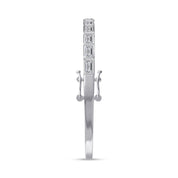 Tennis Bezel Set Classic Bangle Bracelet In White Cubic Zirconia